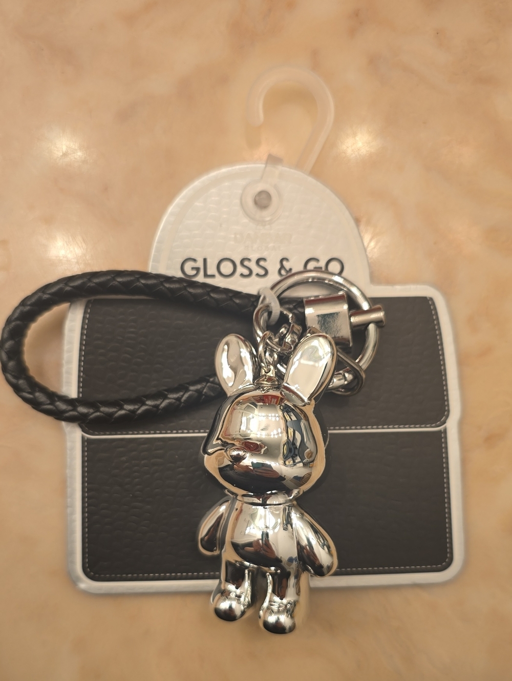 Silver Bunny Keychain Purse Accessory